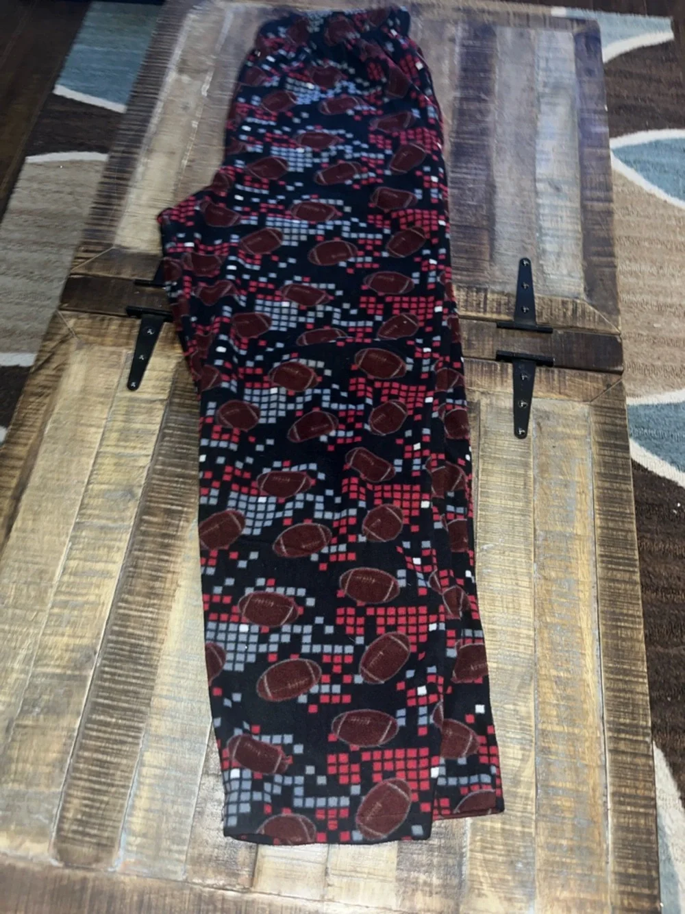 Black Football Print Lounge Pants